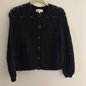 Sézane Women's Black and Gold Jumper XS